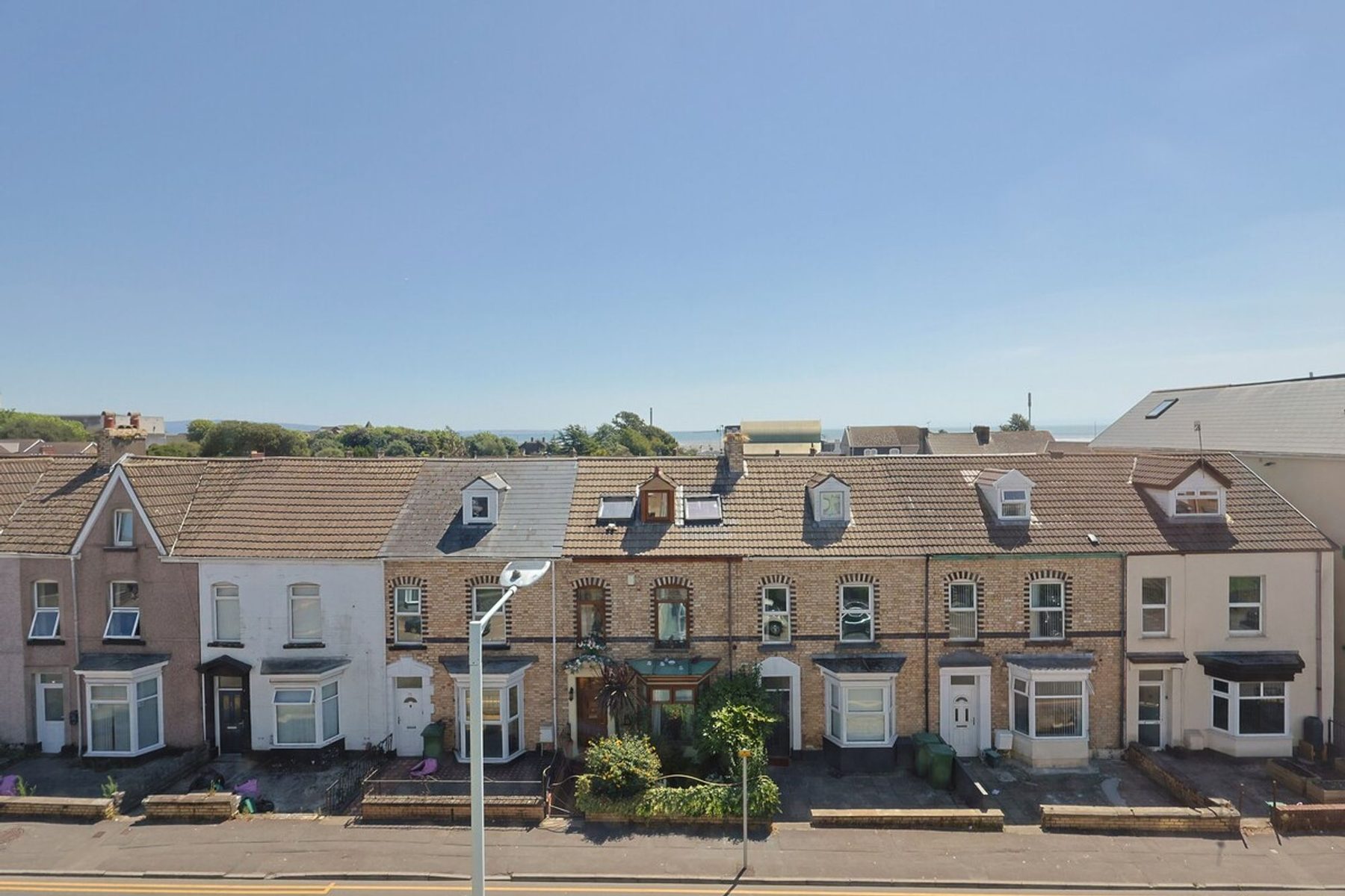 The terraced street of an EKLiving shared house in Swansea